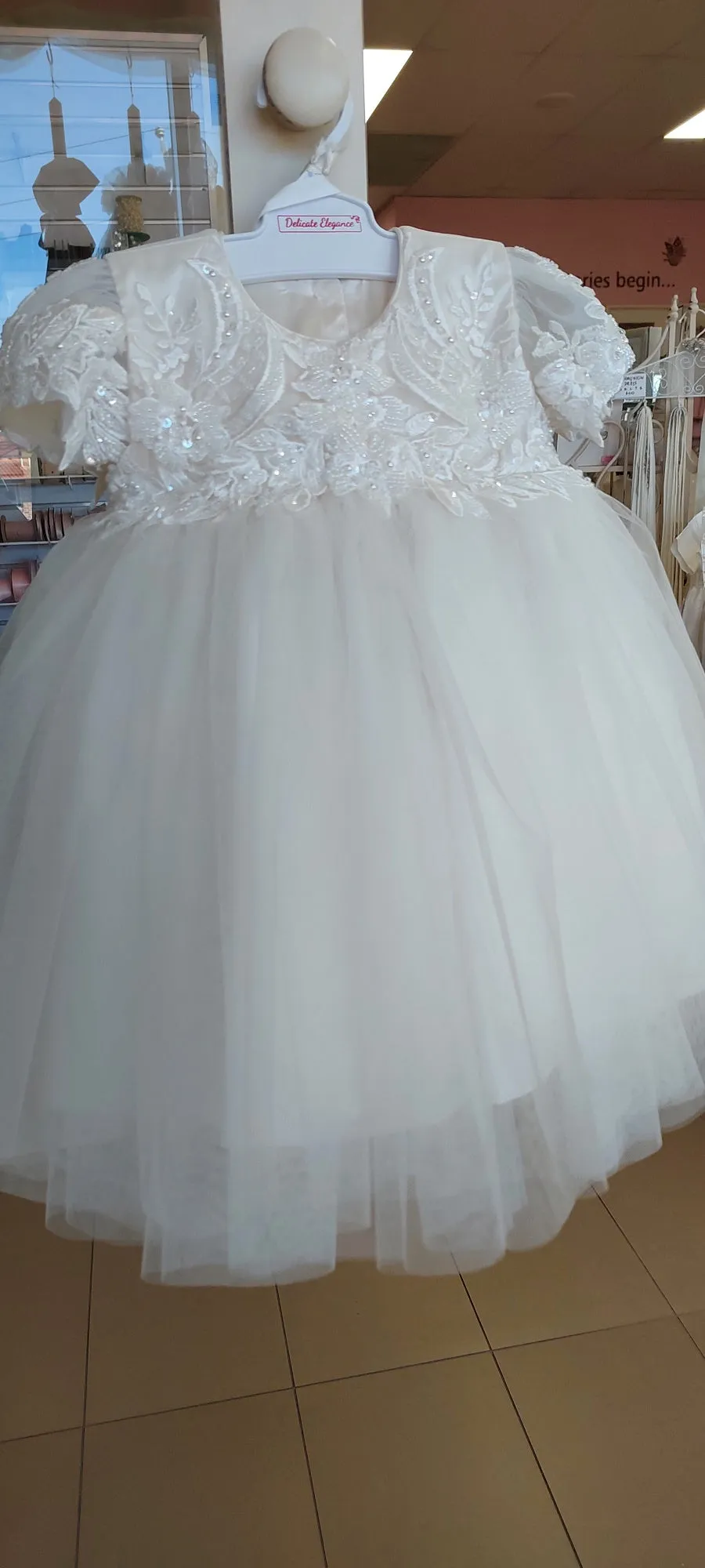 Christening Dress Pearl Lace & Tulle