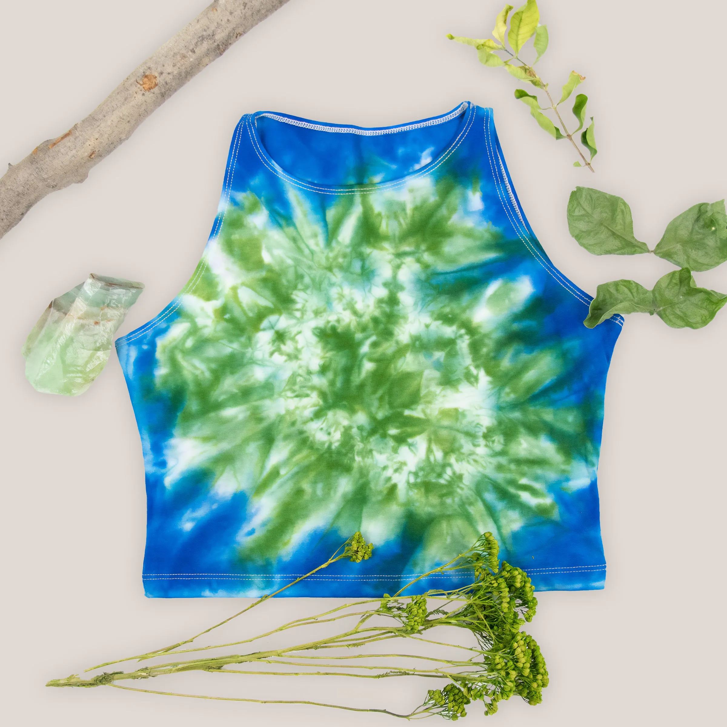 Chrysocolla Tie Dye Crop Top