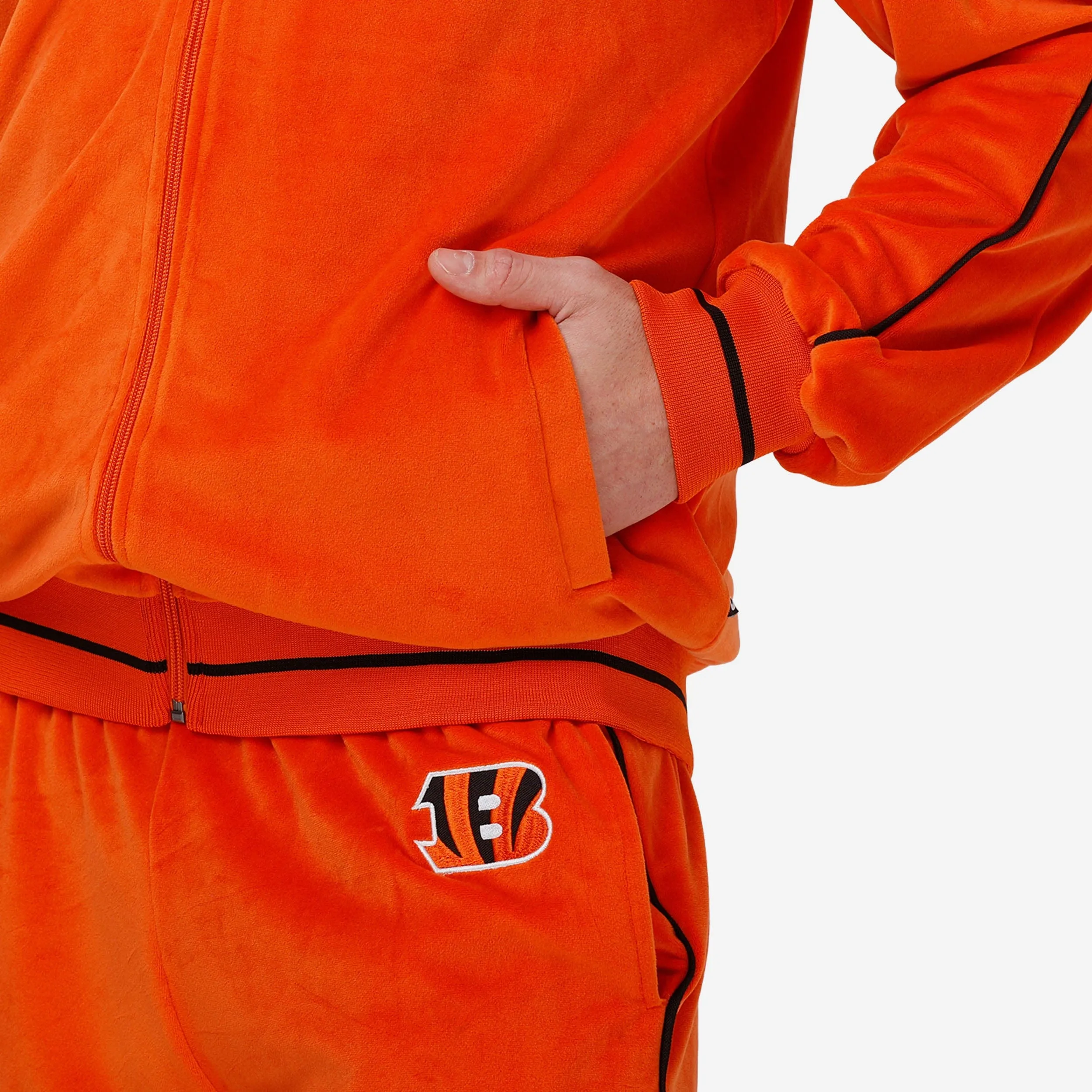 Cincinnati Bengals Orange Velour Zip Up Top