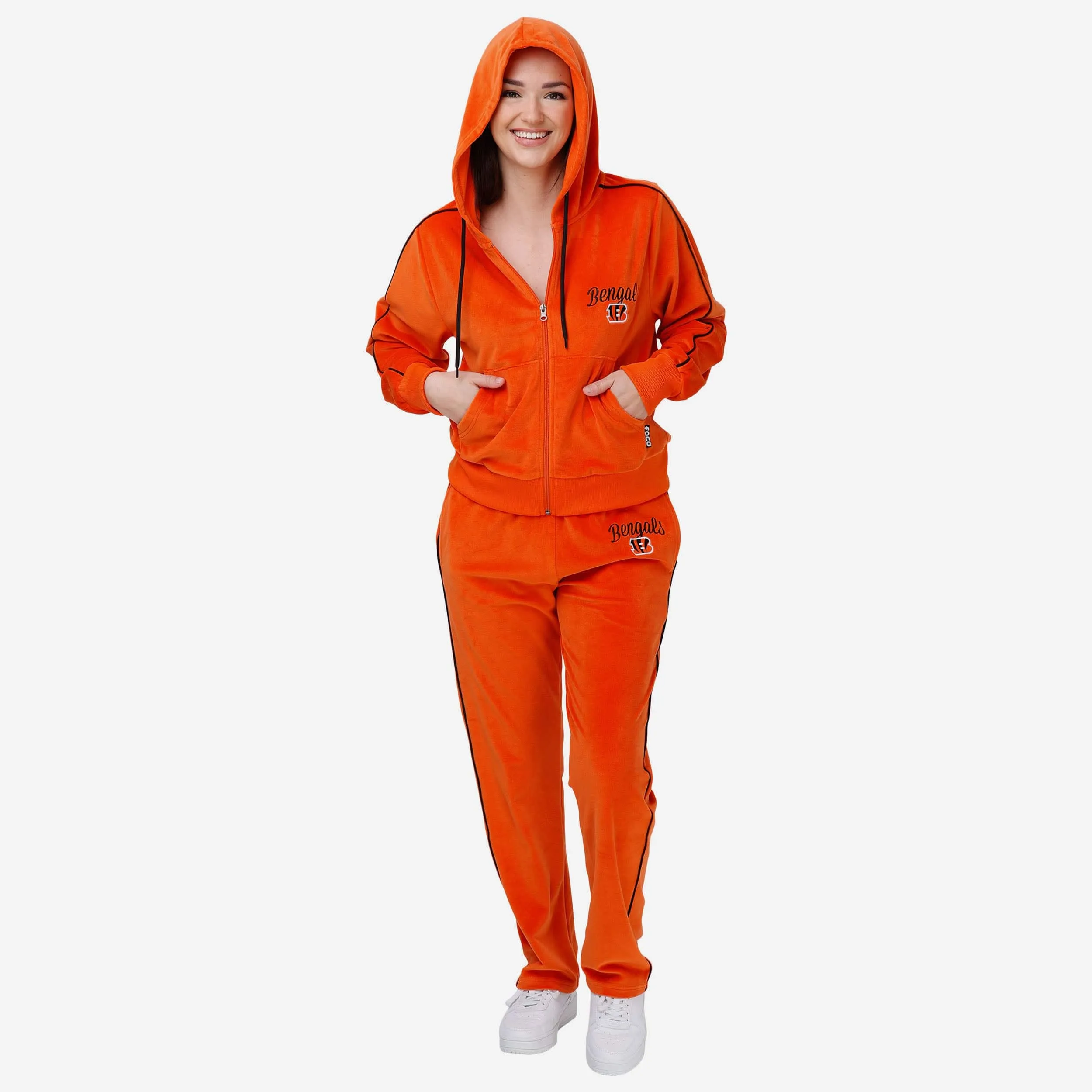 Cincinnati Bengals Womens Orange Velour Pants