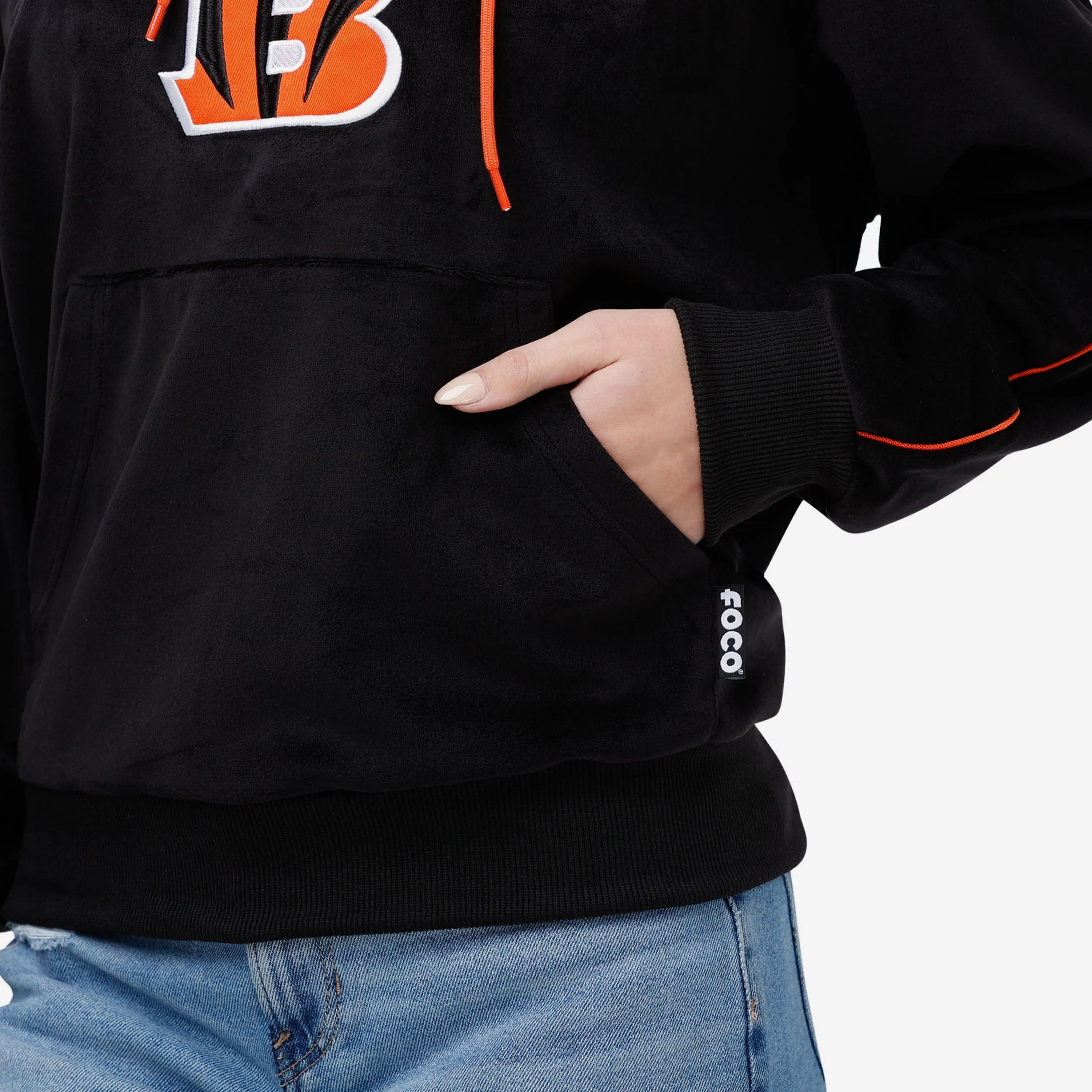 Cincinnati Bengals Womens Velour Hooded Sweatshirt