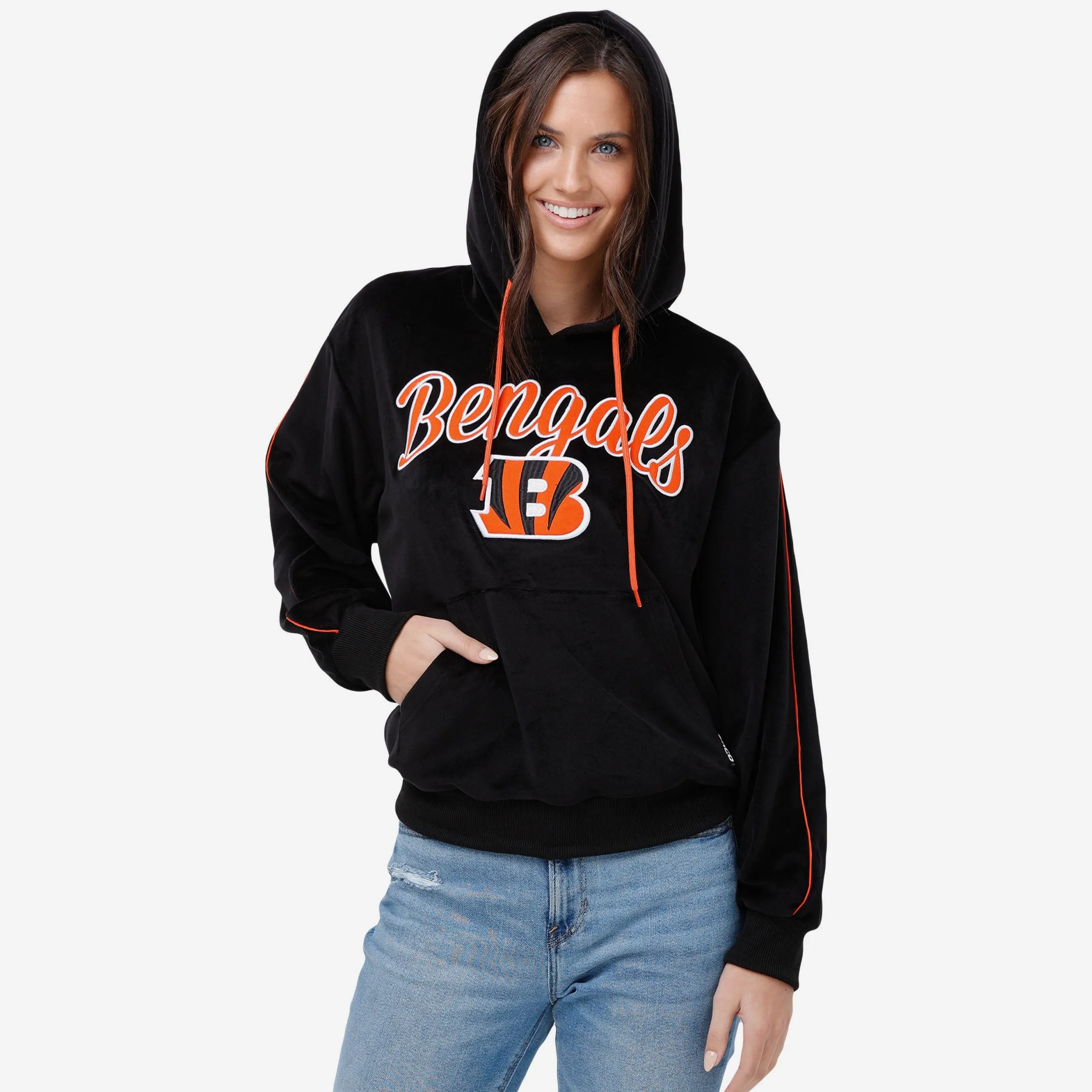 Cincinnati Bengals Womens Velour Hooded Sweatshirt