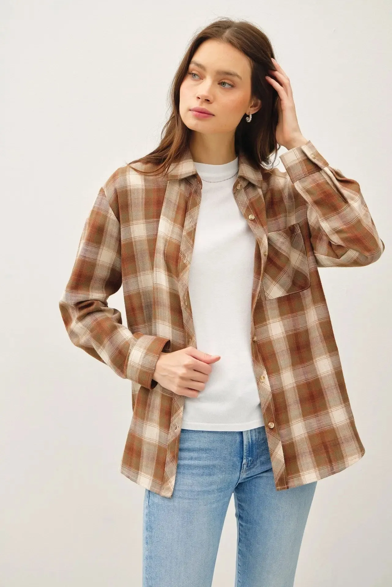 CLASSIC OVERSIZED FLANNEL TOP