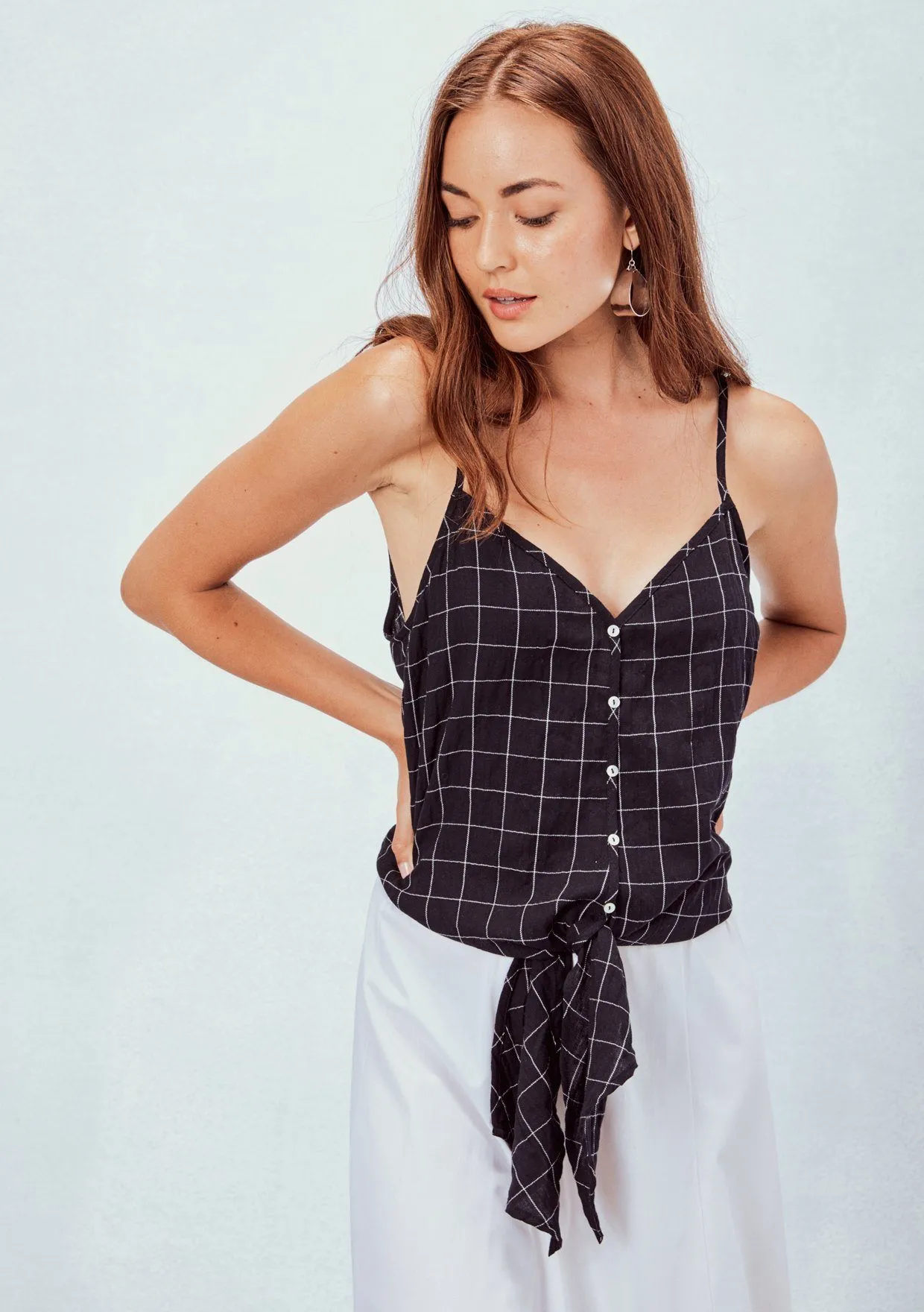Clementine Tie Front Tank
