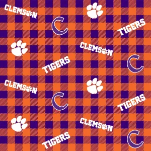 CLEMSON UNIVERSITY-Buffalo Plaid-100% Cotton-CLEM1207