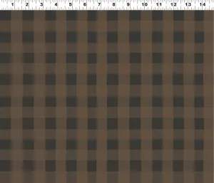 Clothworks Buffalo Plaid Dark Caramel Cotton Fabric Y3367-66