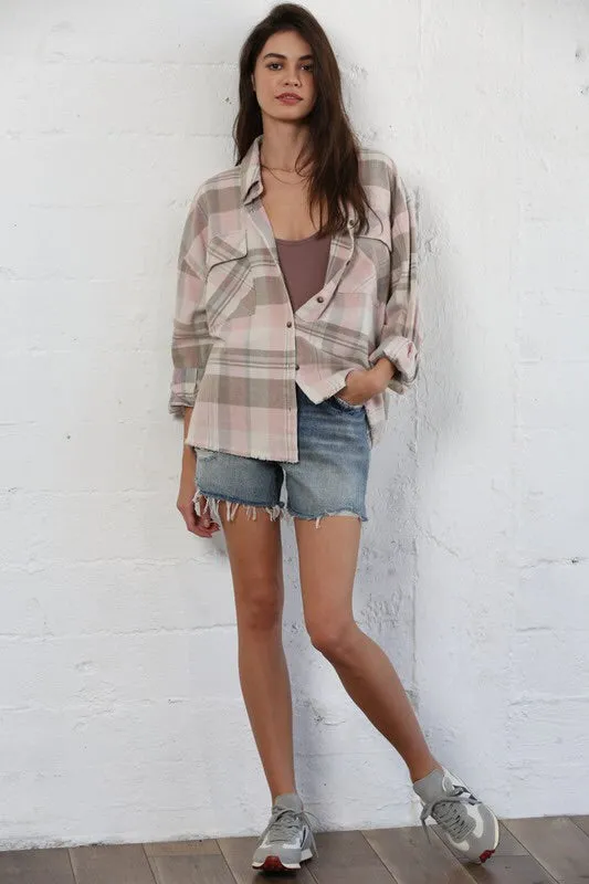 Clover Blush/Gray Flannel Shirt