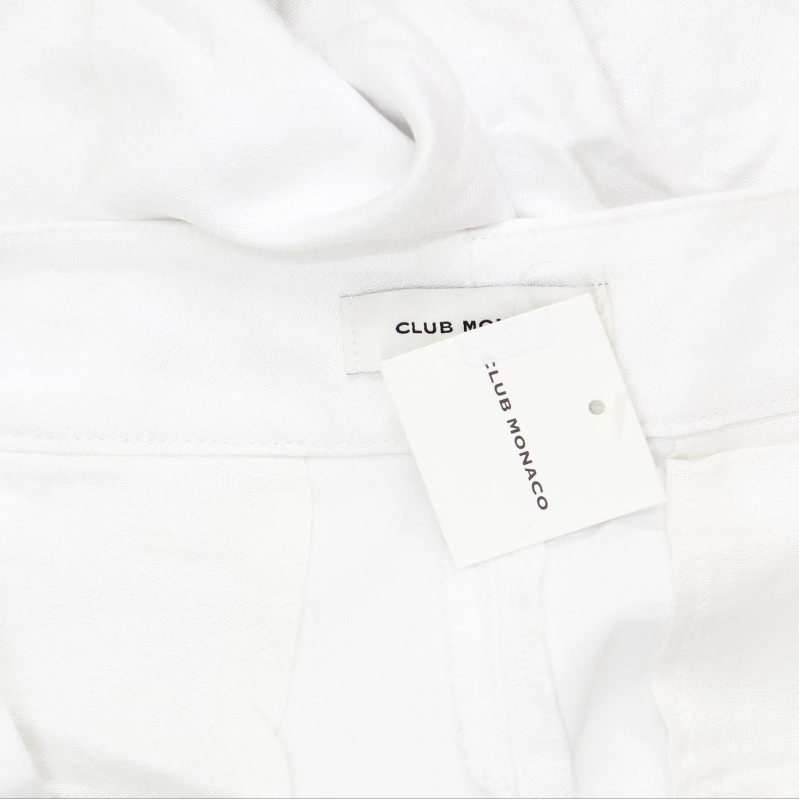 Club Monaco Womens Wide Leg Linen Blend Trousers White / Blanc 12