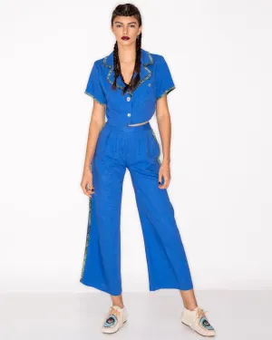 Cobalt Linen Pants