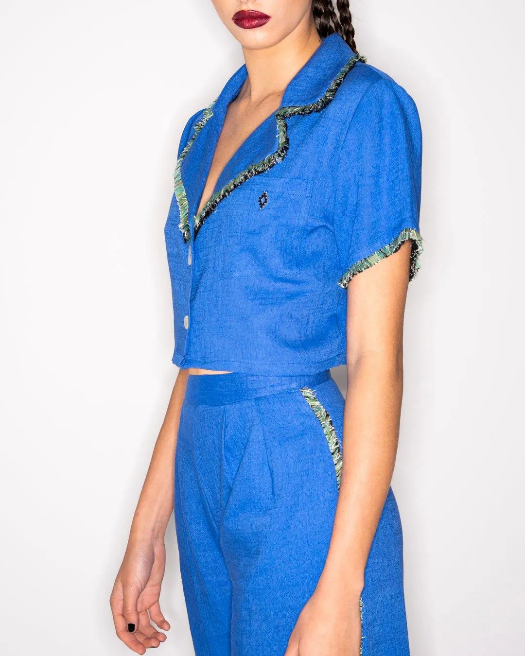 Cobalt Linen Pants