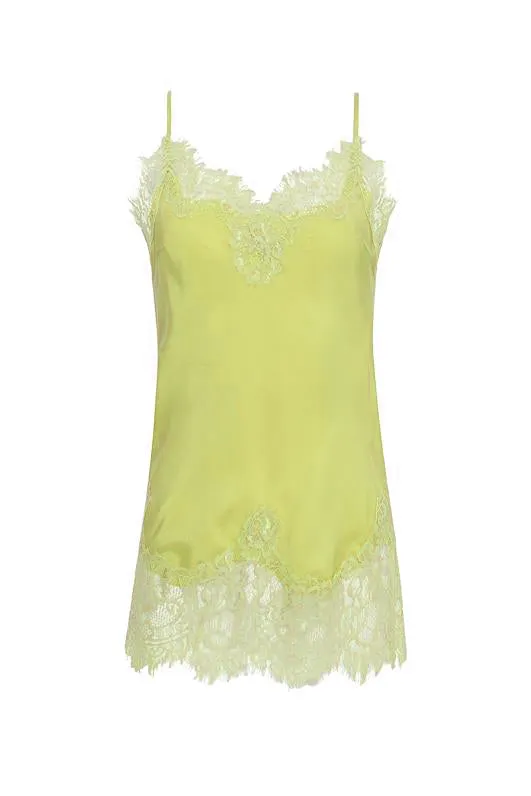 Coco Lace Silk Cami Acid Yellow