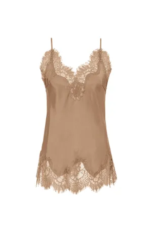 Coco Lace Silk Cami - Dune Sand