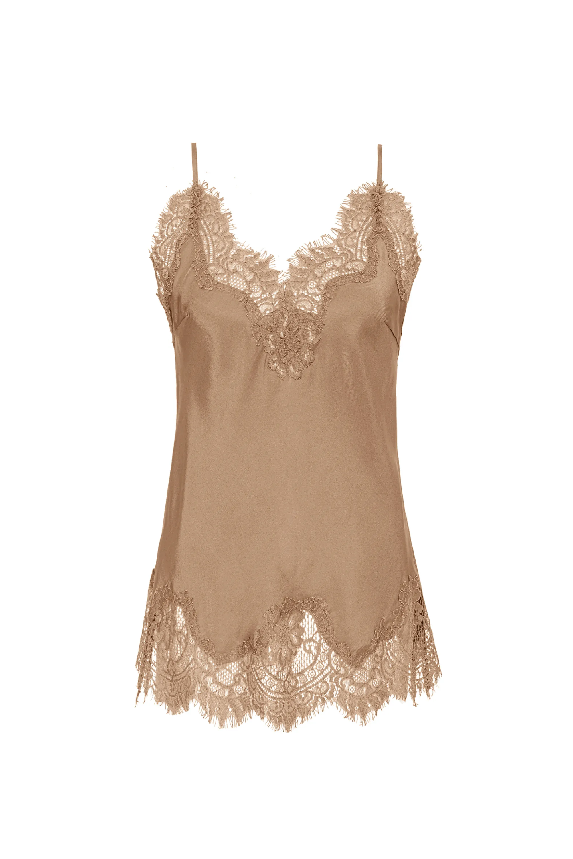 Coco Lace Silk Cami - Dune Sand