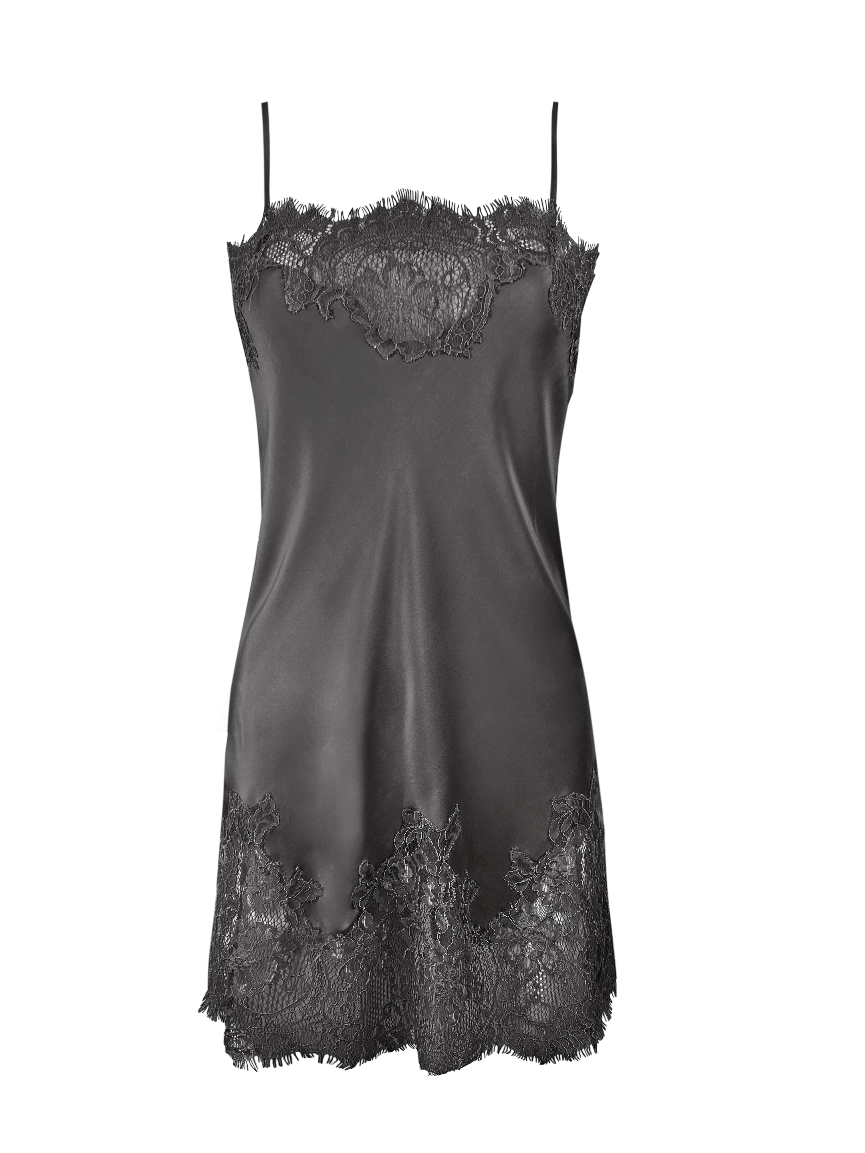Coco Lace Silk Tunic Pewter