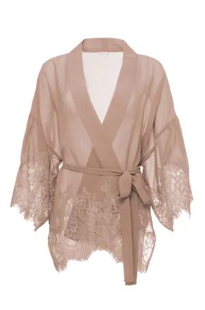Coco Silk Lace Kimono Rose Taupe