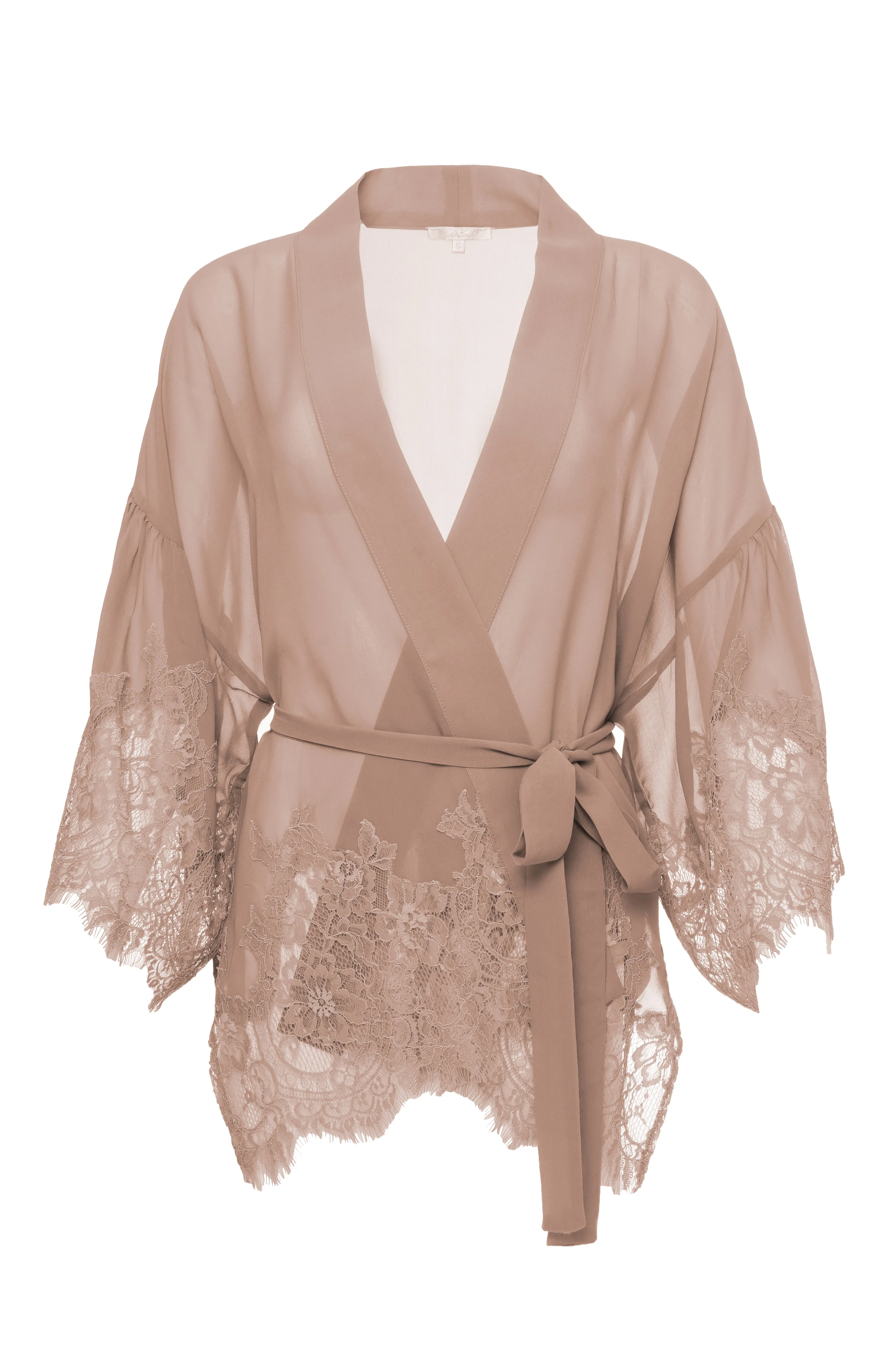 Coco Silk Lace Kimono Rose Taupe