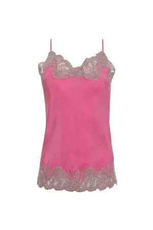 Contrast Marilyn Lace Silk Cami Rose Muted Rose