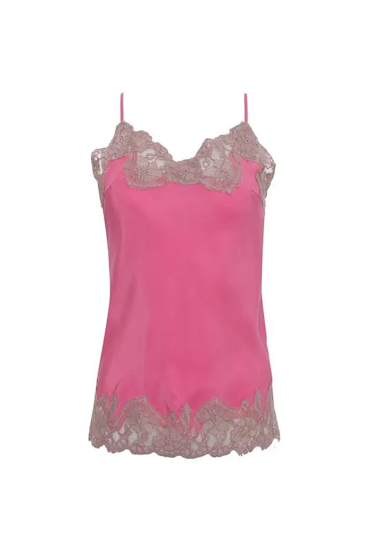 Contrast Marilyn Lace Silk Cami Rose Muted Rose