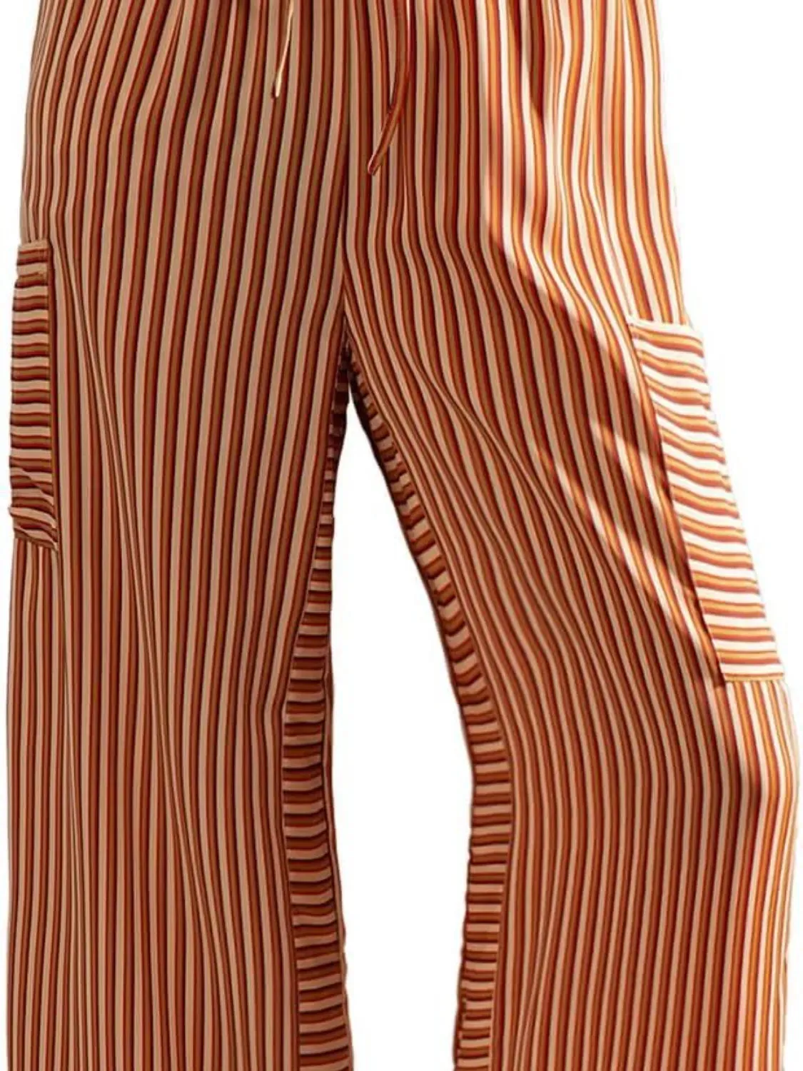Contrast Striped Wide leg Pants S-2XL
