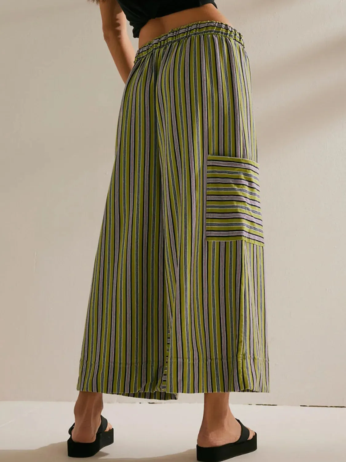 Contrast Striped Wide leg Pants S-2XL
