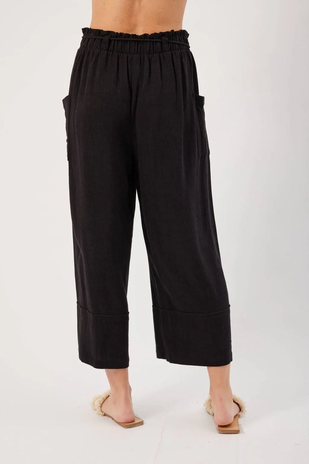 Cora Black Linen Pant