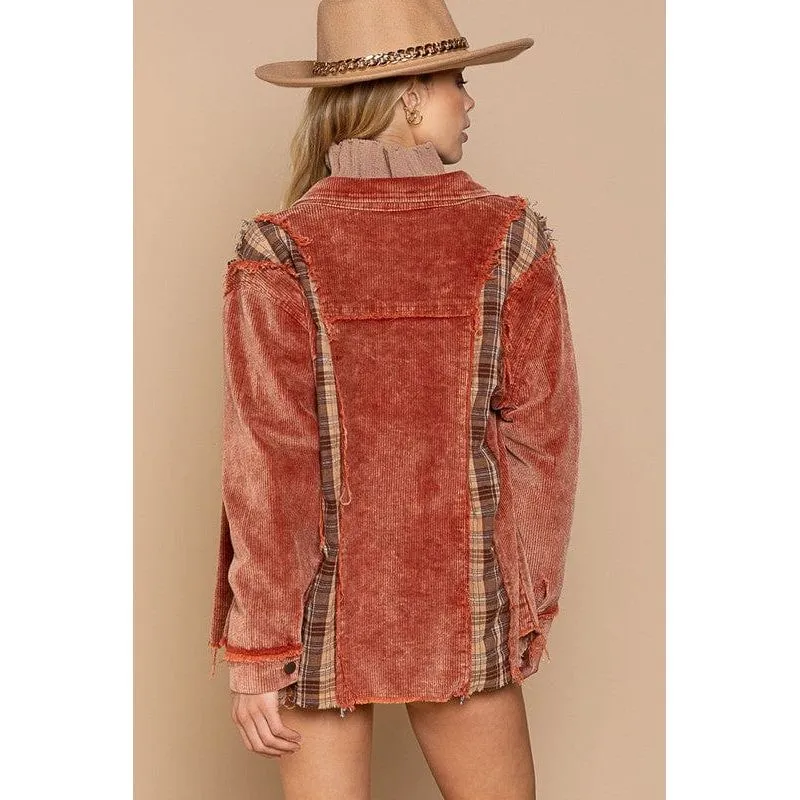 Corduory Plaid Jacket