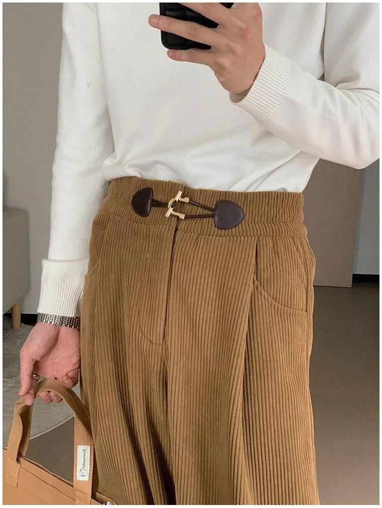 Corduroy Wide-Leg Pants