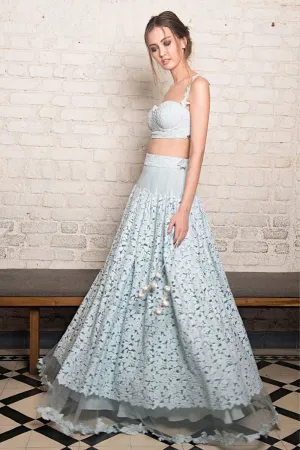 CORN FLOWER CROP AND SKIRT SET