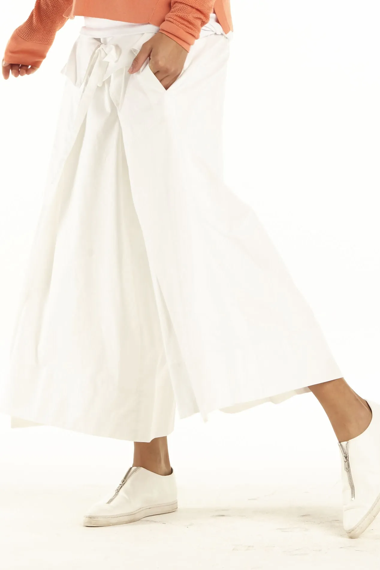 Cotton Apron Gaucho Pants