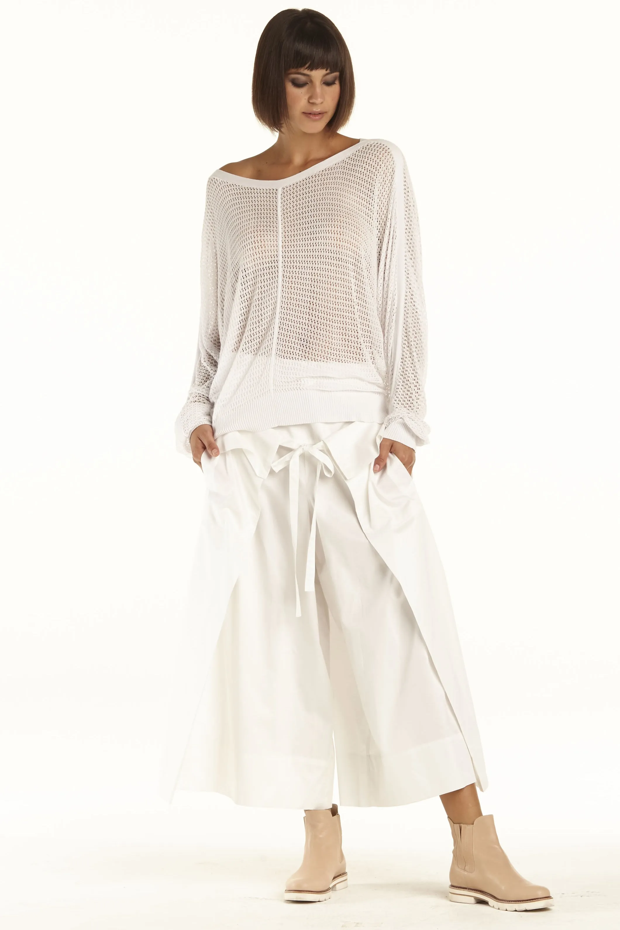 Cotton Apron Gaucho Pants