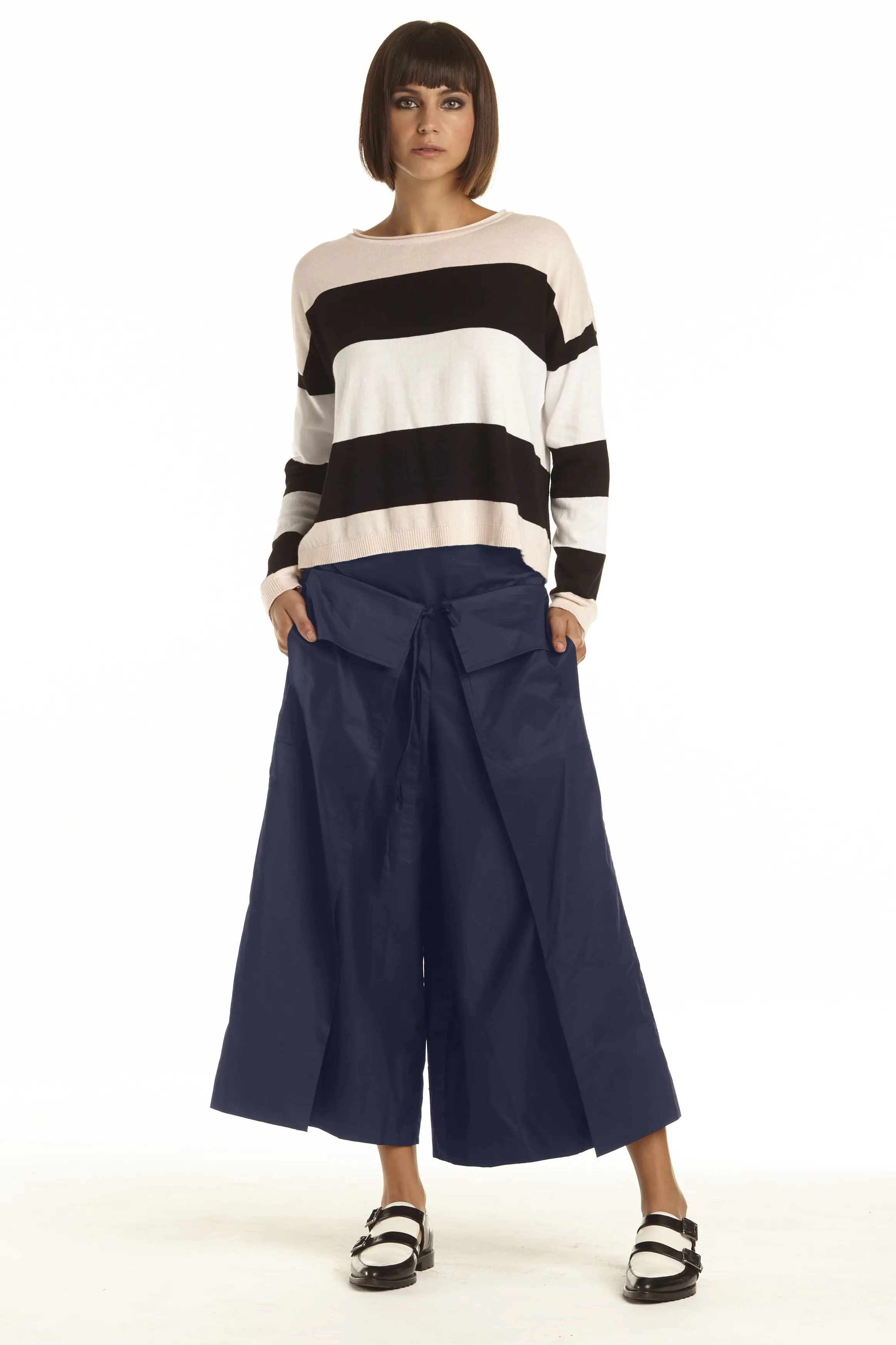 Cotton Apron Gaucho Pants
