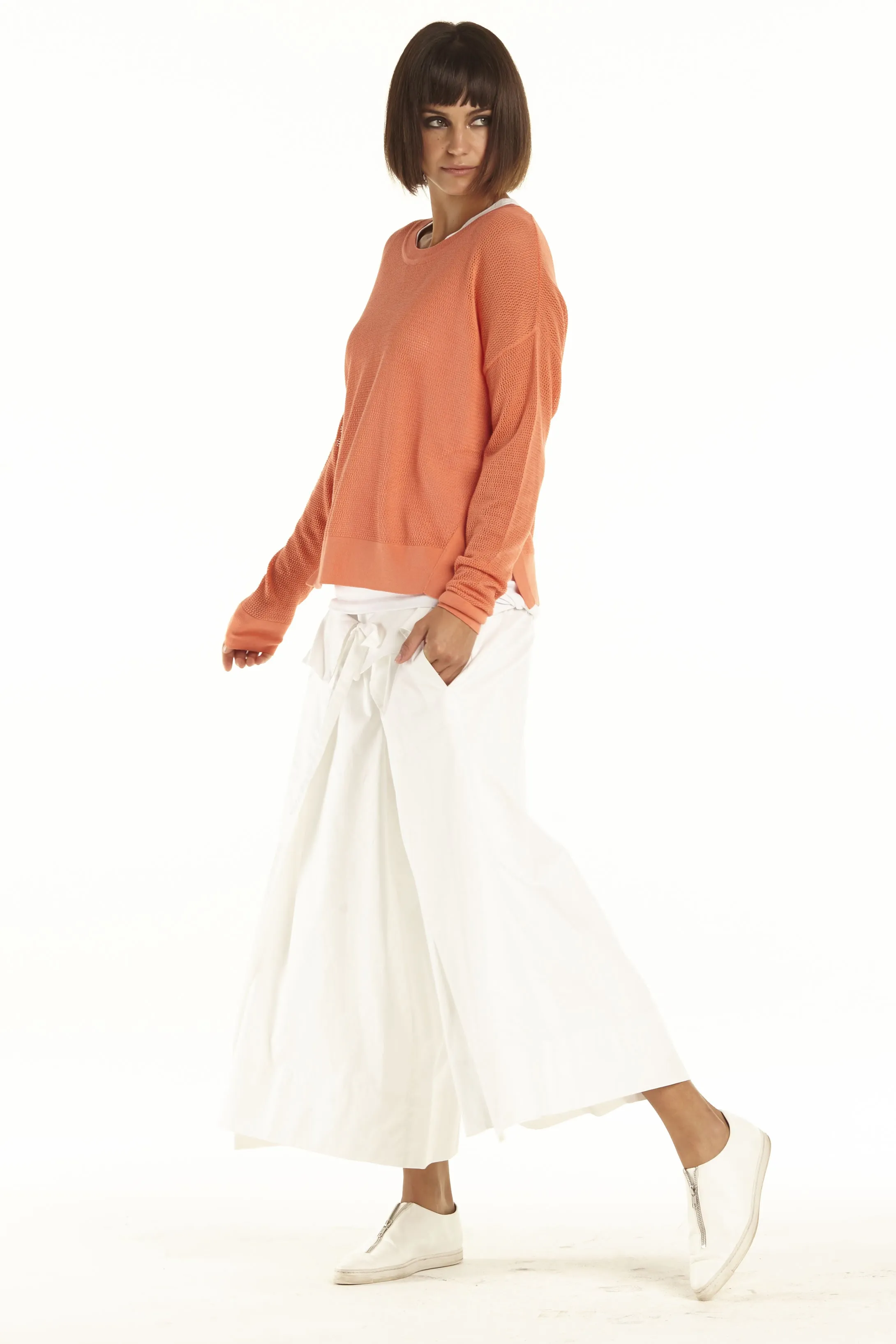 Cotton Apron Gaucho Pants