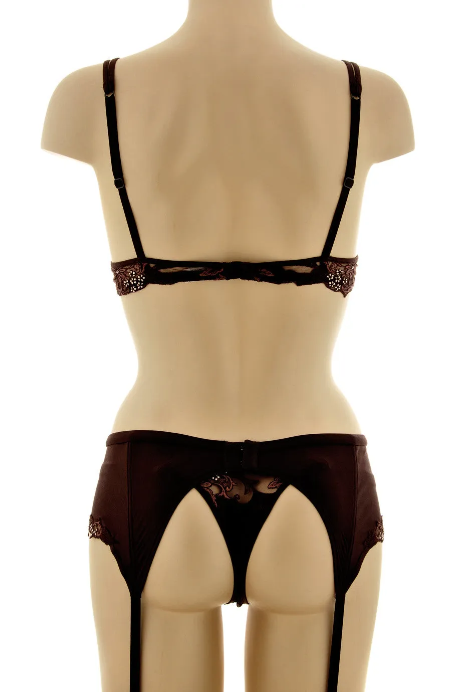COTTON CLUB ROMANTIC Brown Lace Thong