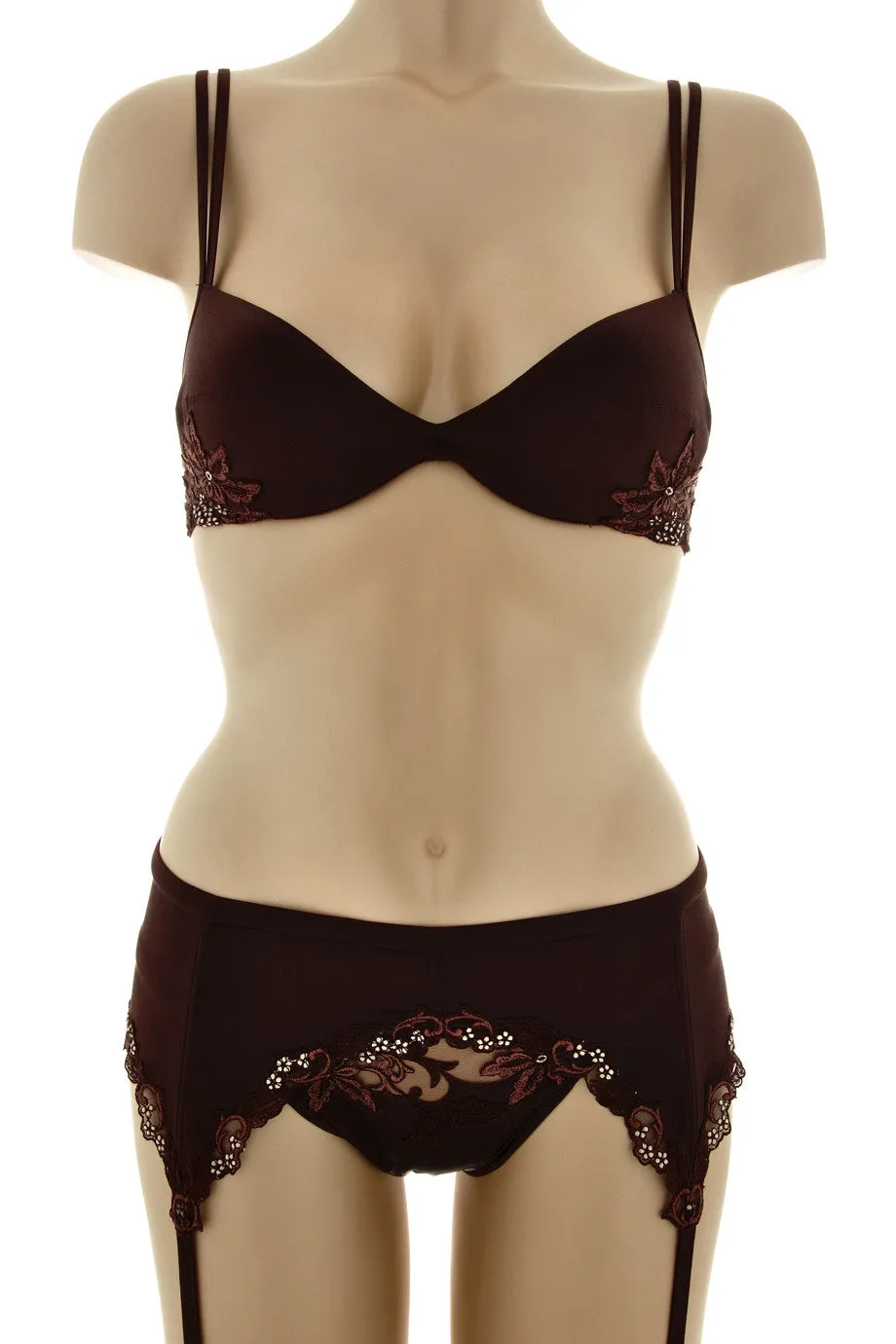 COTTON CLUB ROMANTIC Brown Lace Thong