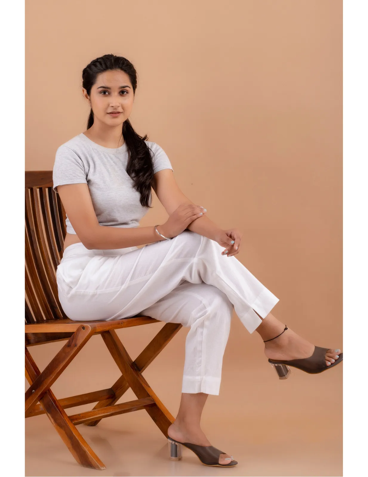 Cotton Flax Pants - White