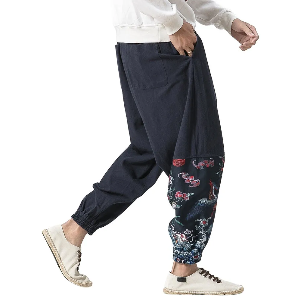 Cotton Linen Chinoiserie Printed