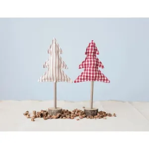 Cotton Tree with Wood Slice Base, 2 Styles