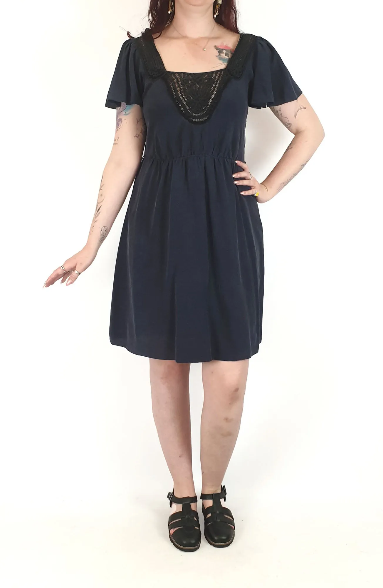 Country Road navy silk dress size 12