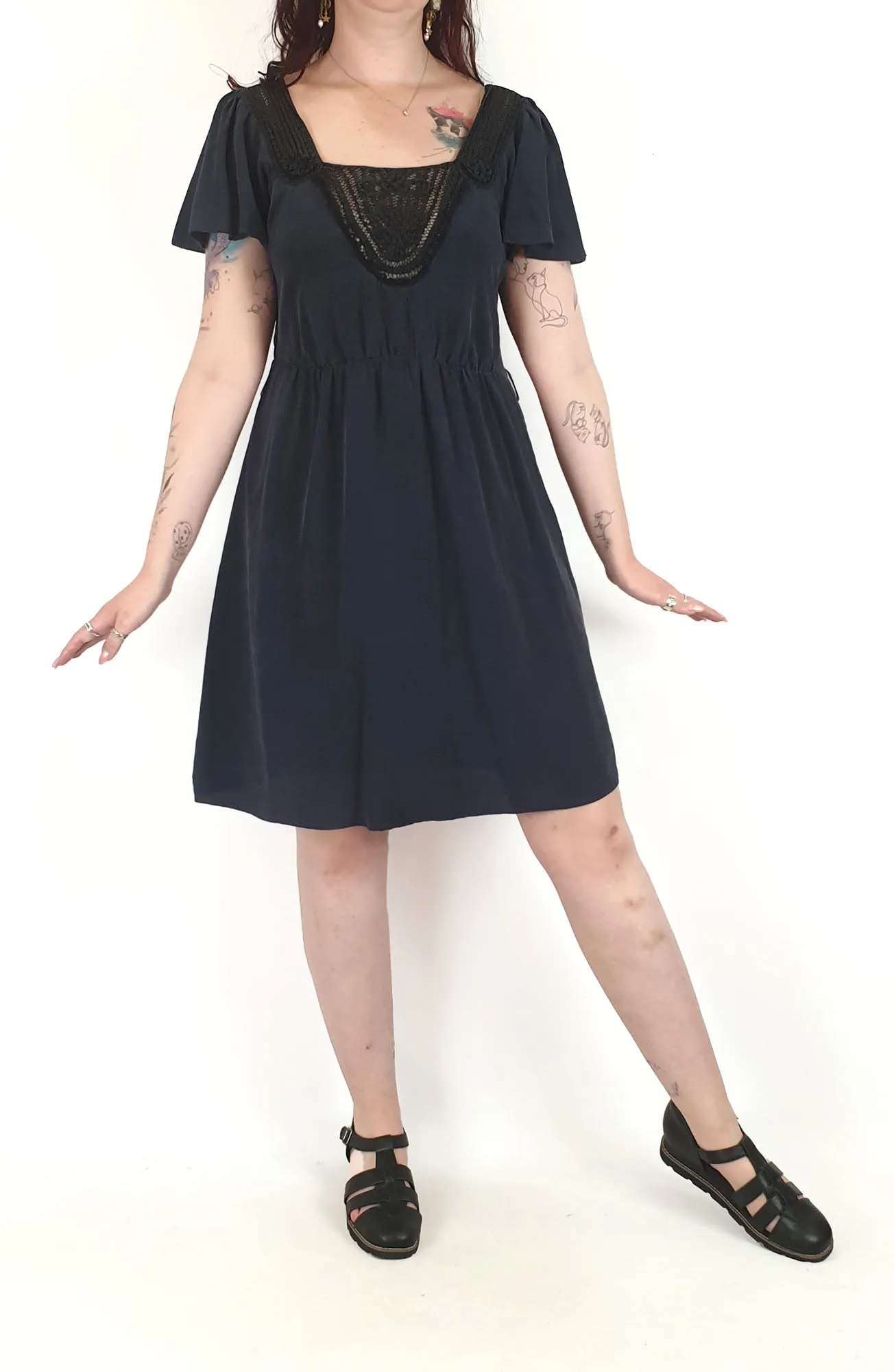 Country Road navy silk dress size 12