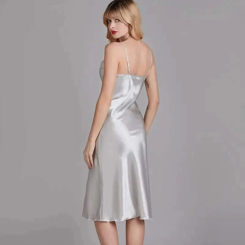 Cowl Neck Silk Dress