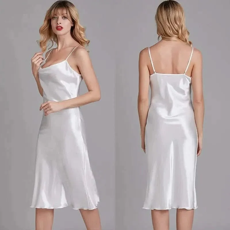Cowl Neck Silk Dress
