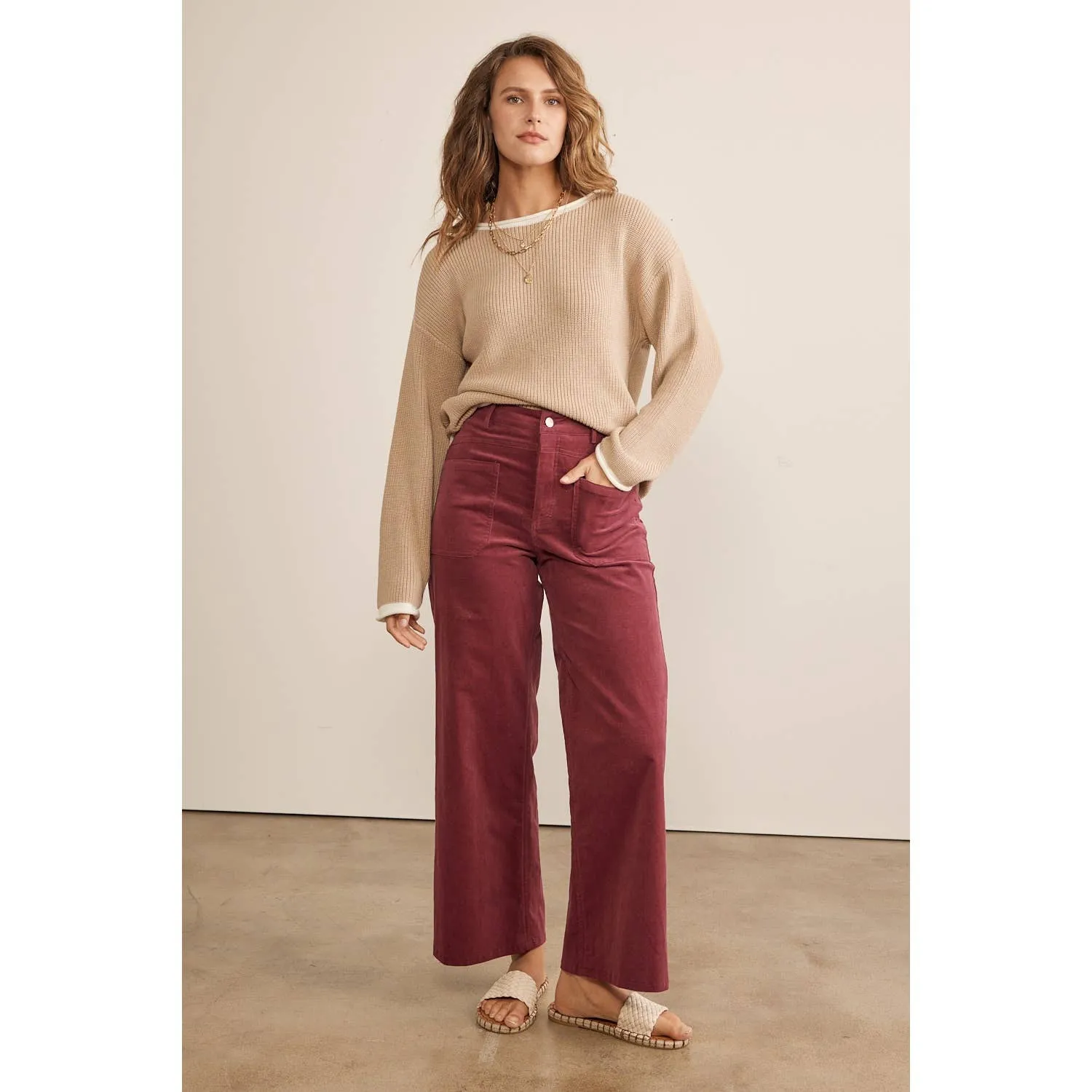 Cozy Chic Wide Leg Corduroy Pants