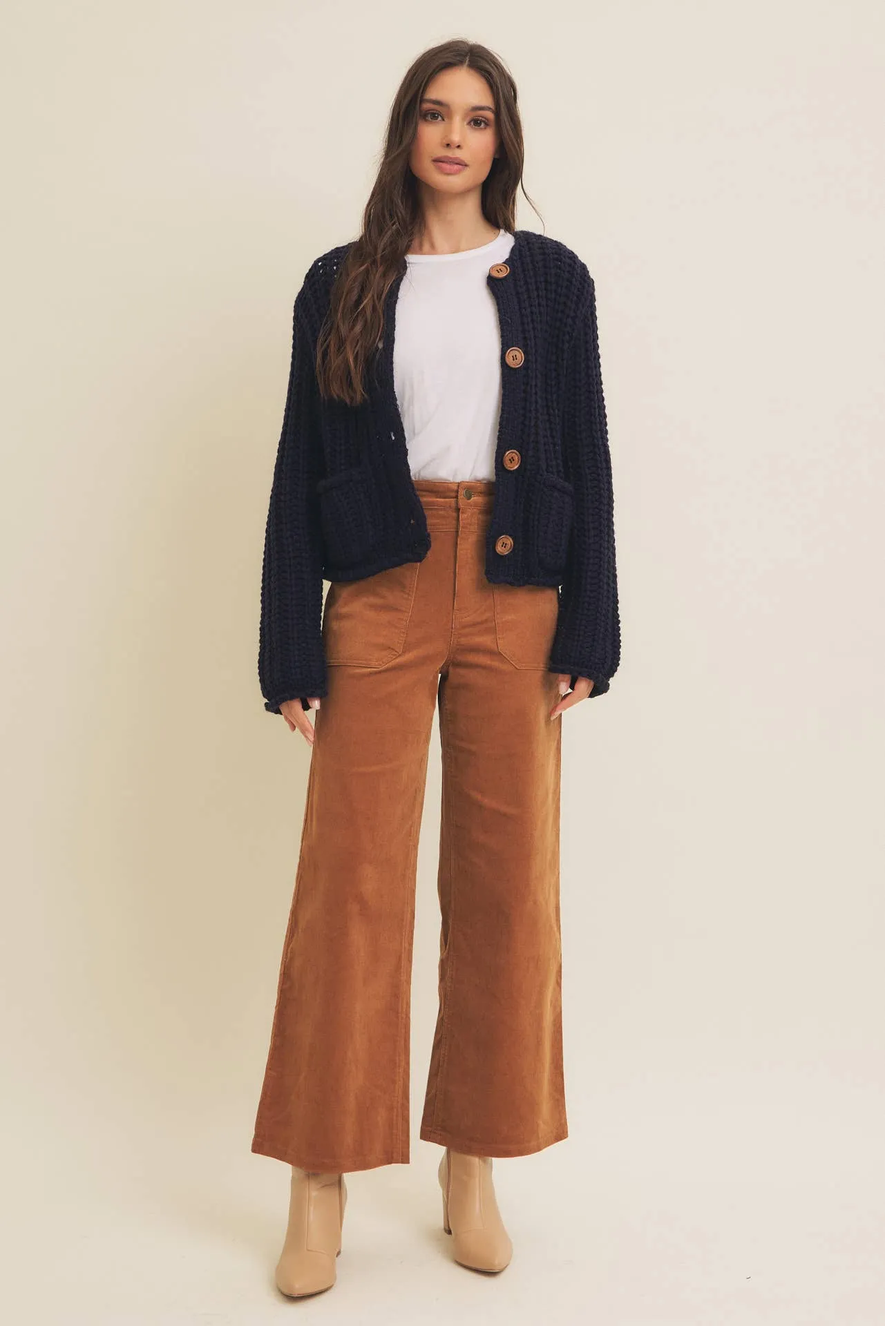 Cozy Chic Wide Leg Corduroy Pants