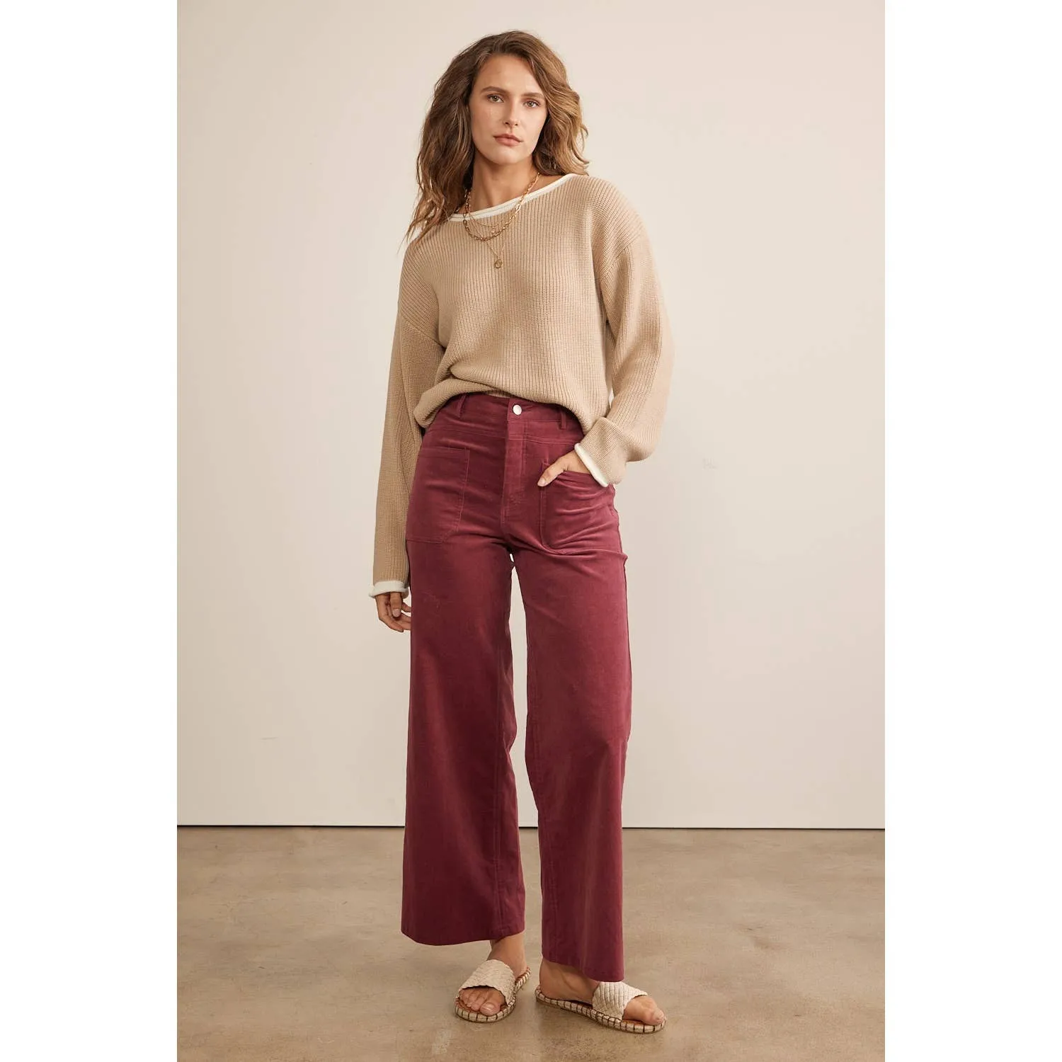Cozy Chic Wide Leg Corduroy Pants