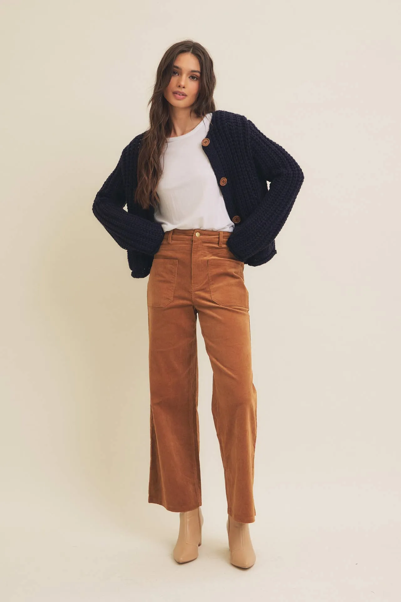 Cozy Chic Wide Leg Corduroy Pants