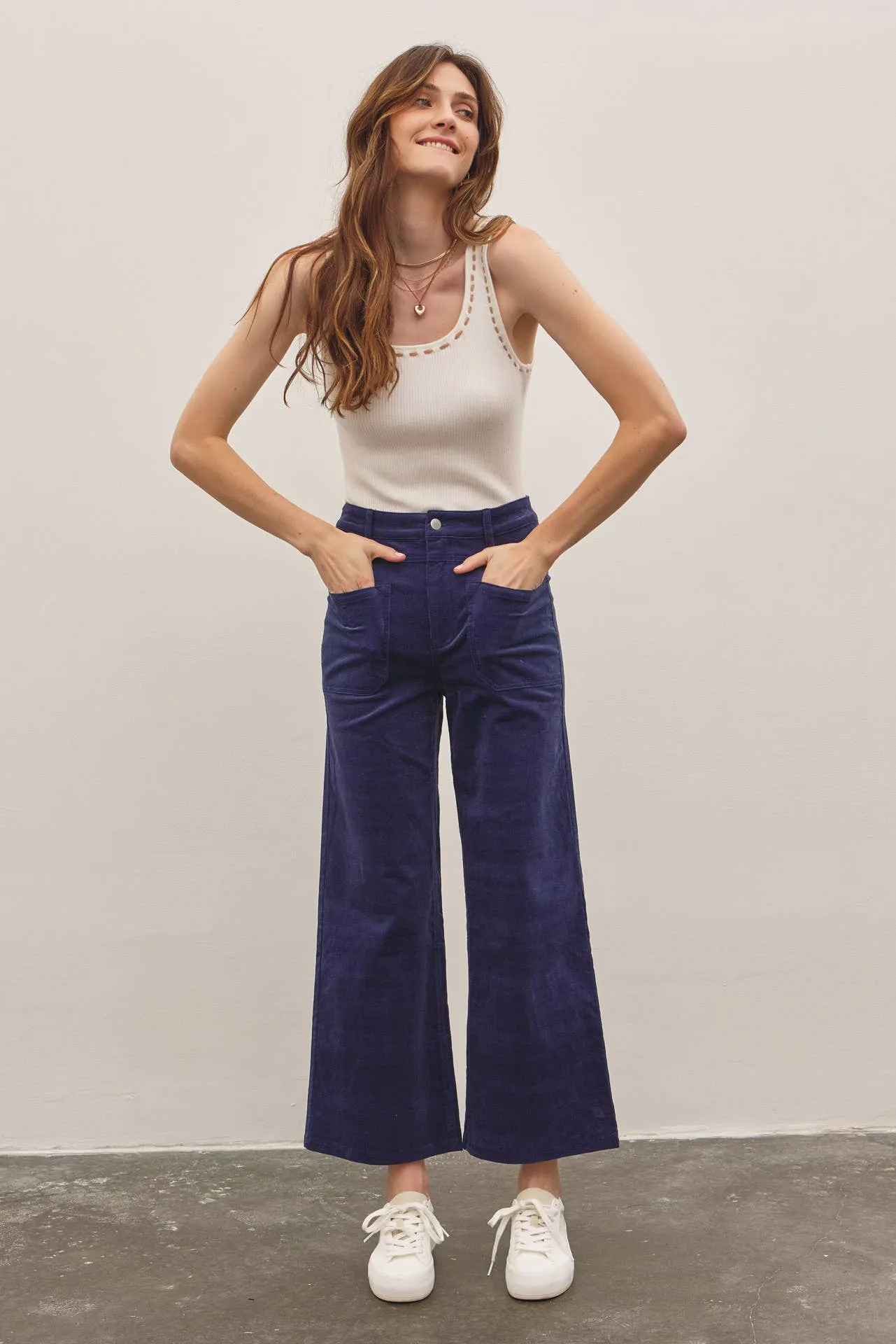 Cozy Chic Wide Leg Corduroy Pants