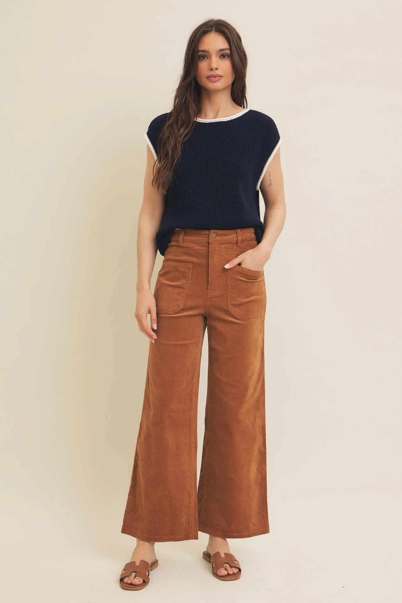Cozy Chic Wide Leg Corduroy Pants