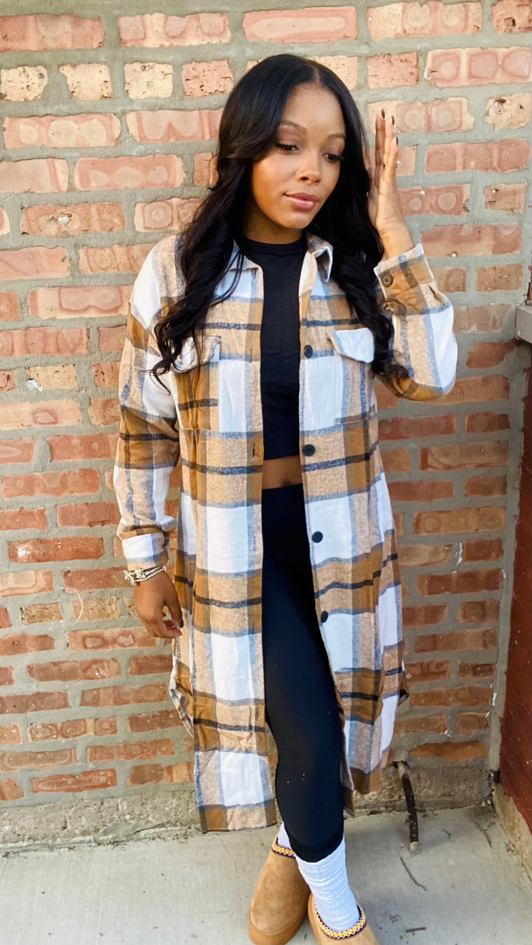 Cozy Days Shacket-Tan