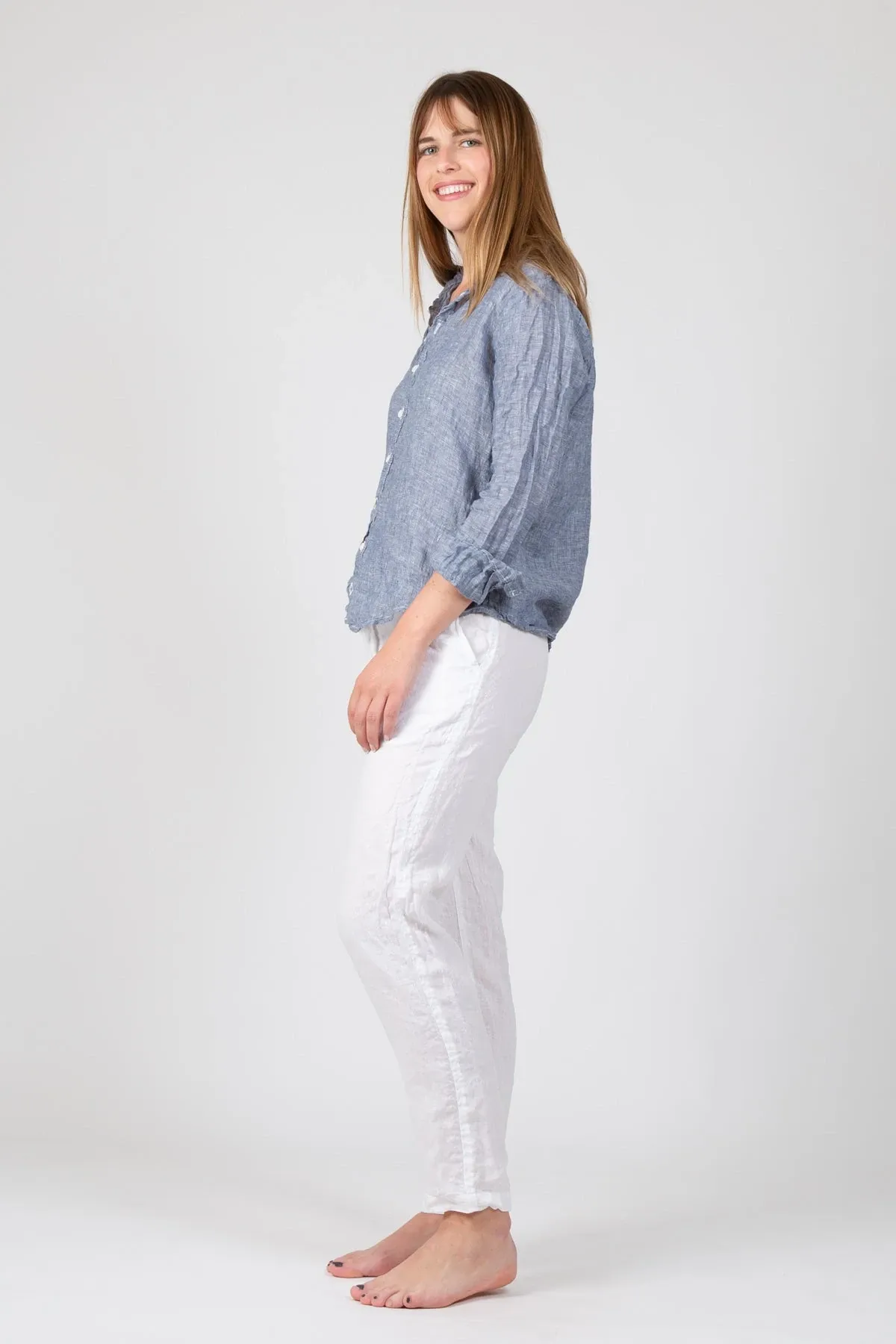 CP - Hampton Linen Pant | White
