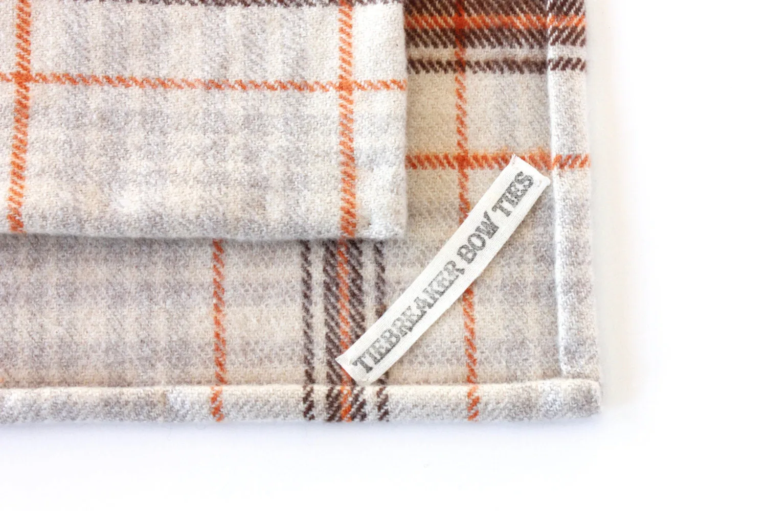 Cream and Brown Plaid Pocket Square